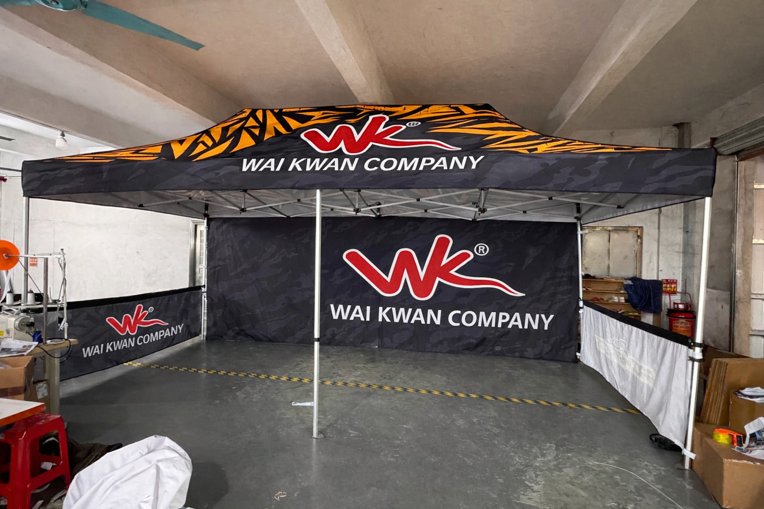 3x6 aluminum frame custom canopy tent — frame and canopy detail for custom printed pop up canopy tent programs